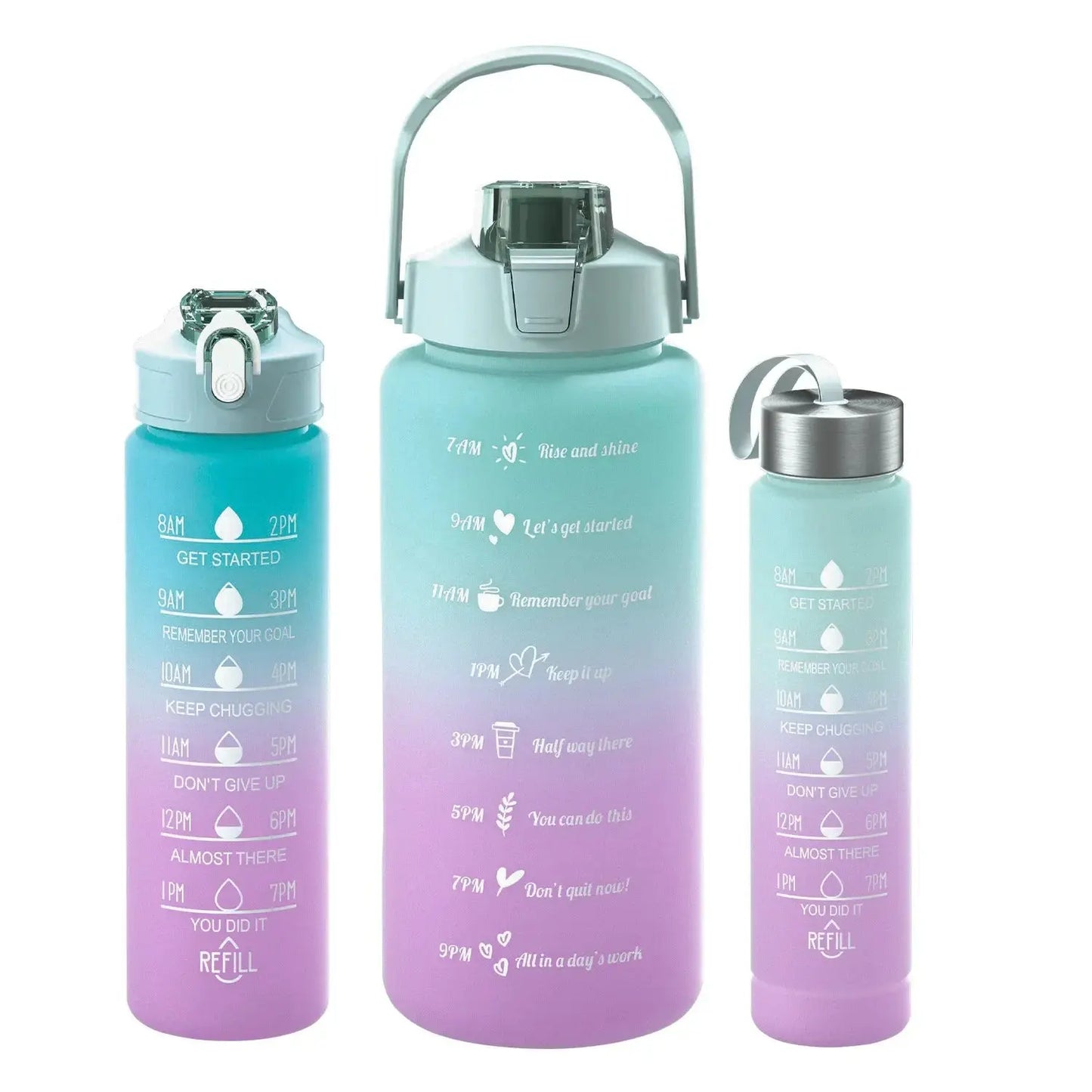 Set of 3 Motivation Water Bottles
