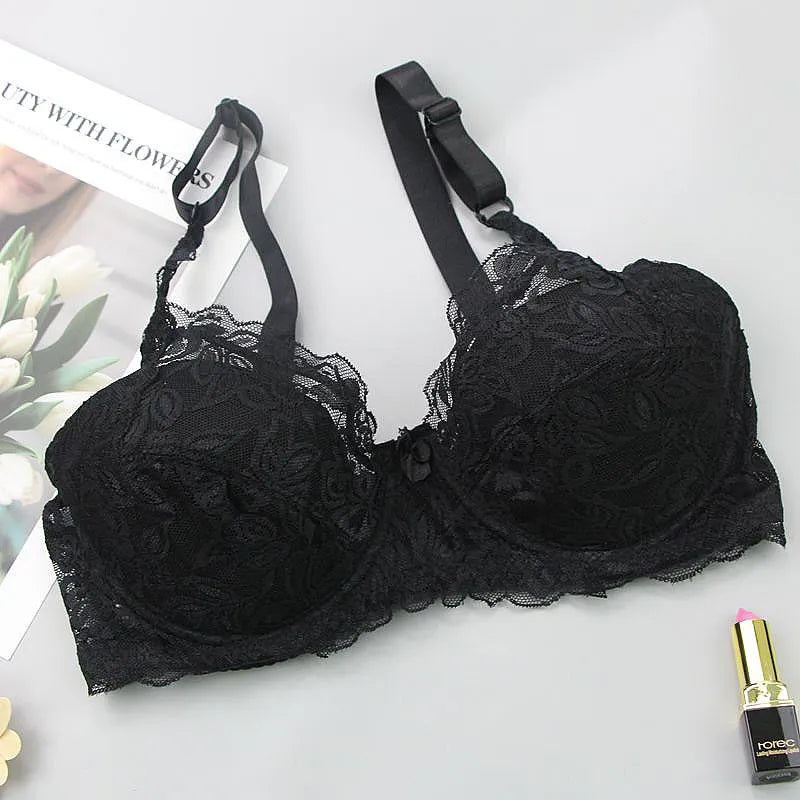 Sexy plus-size lace bra