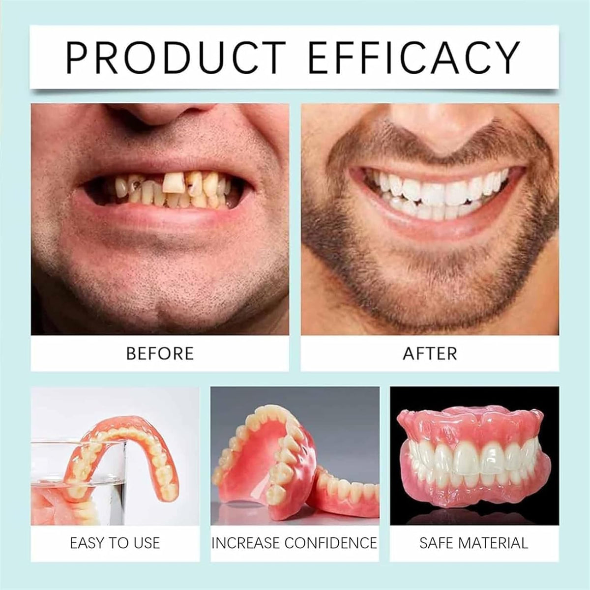 Silicone Denture Set – Smile Confidently All Day Without Slipping or Pain
