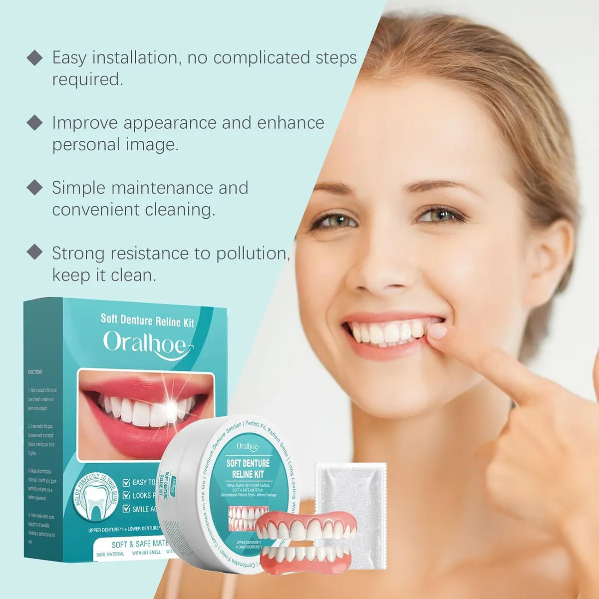 Silicone Denture Set – Smile Confidently All Day Without Slipping or Pain