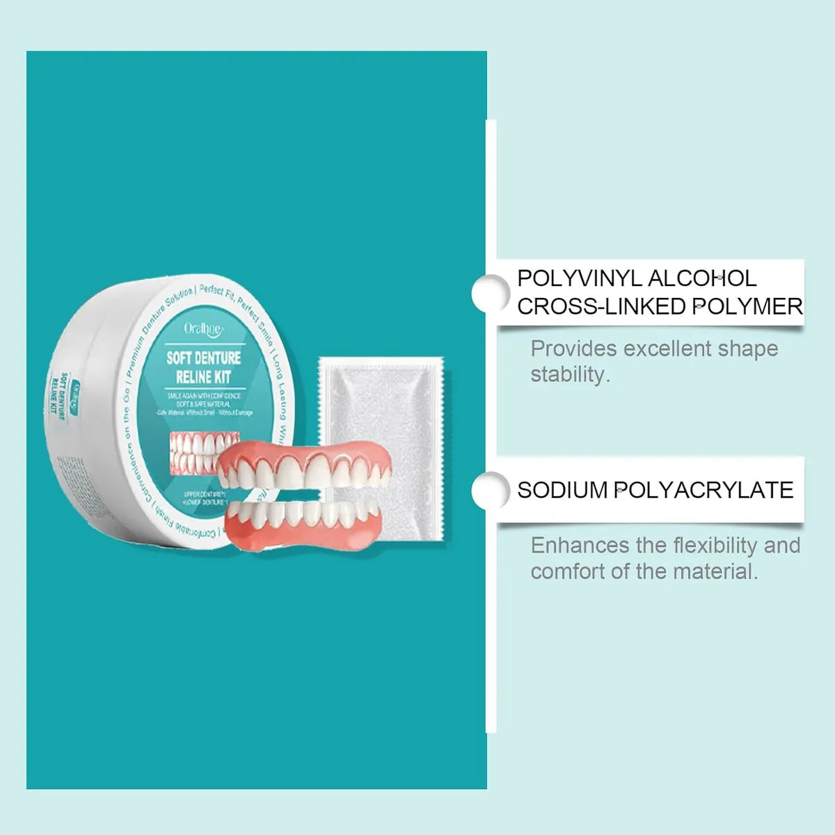 Silicone Denture Set – Smile Confidently All Day Without Slipping or Pain