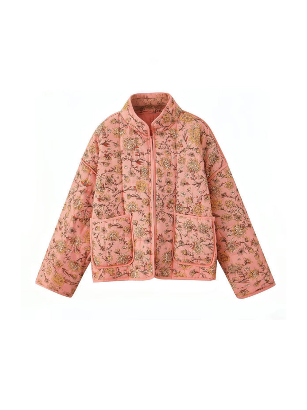 Soft Quilted Jacket with High Collar