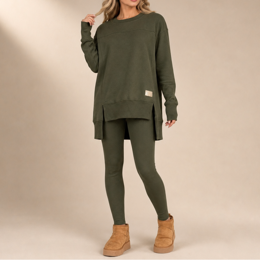 Split Sleeve Top and Pants Set