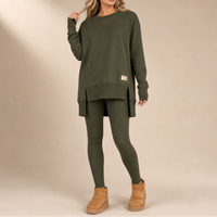 Split Sleeve Top and Pants Set