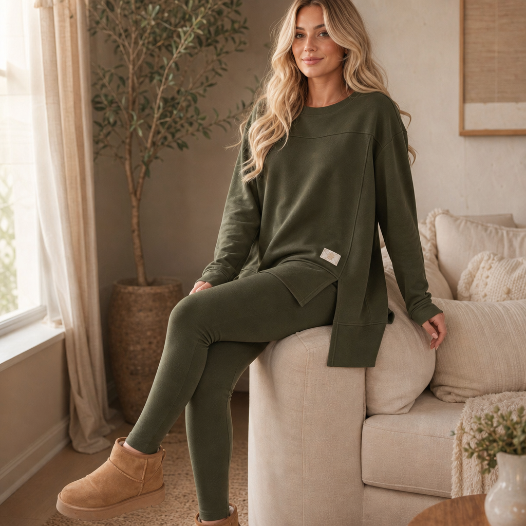 Split Sleeve Top and Pants Set