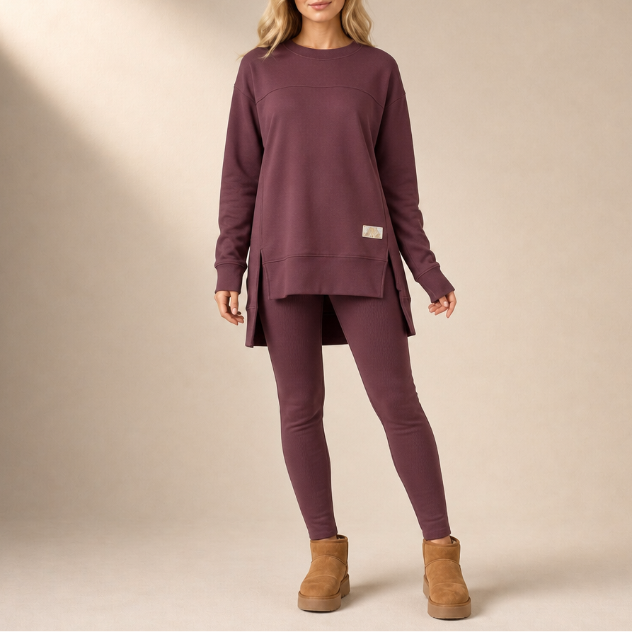 Split Sleeve Top and Pants Set