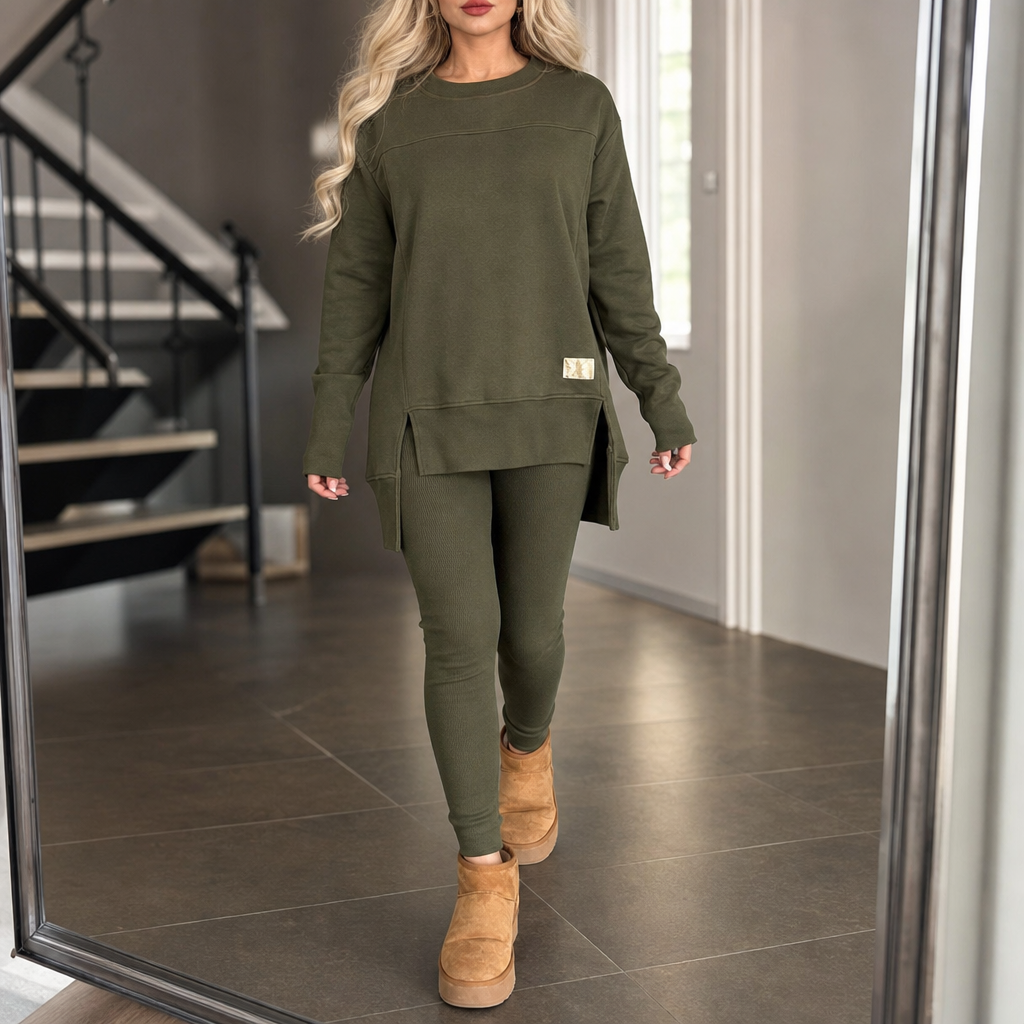 Split Sleeve Top and Pants Set