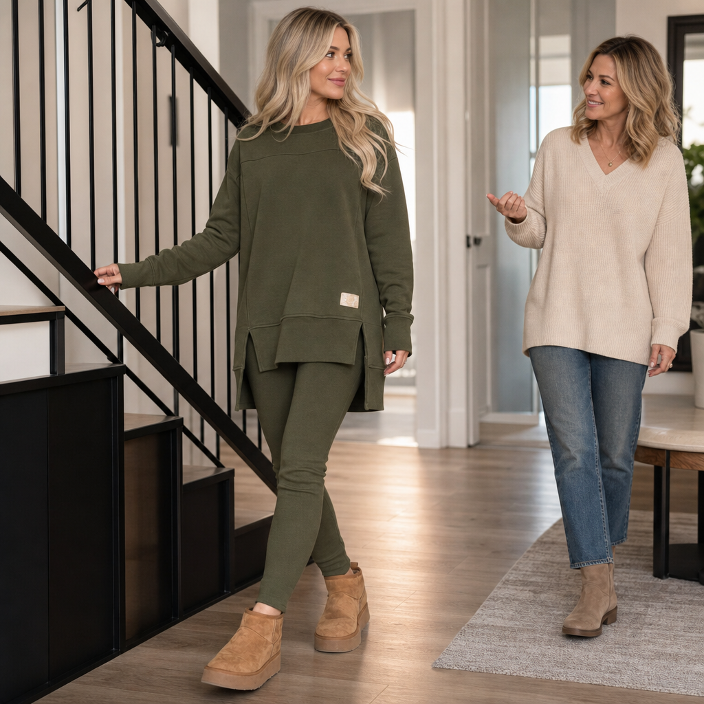 Split Sleeve Top and Pants Set