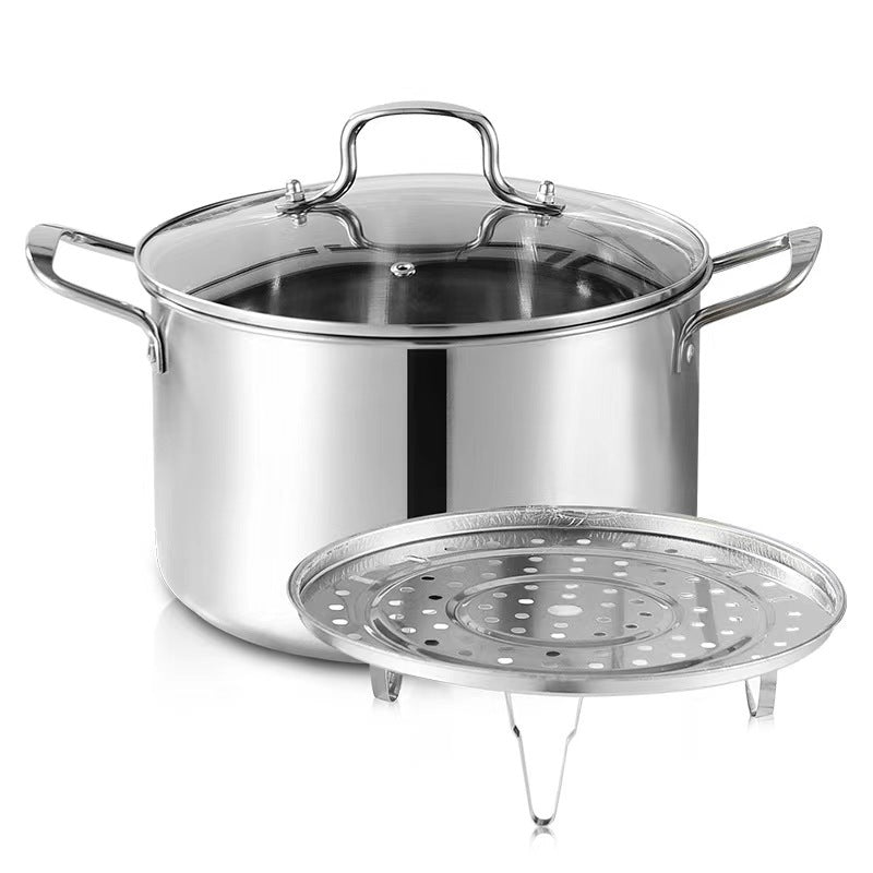 Stainless Steel Stockpot with Glass Lid