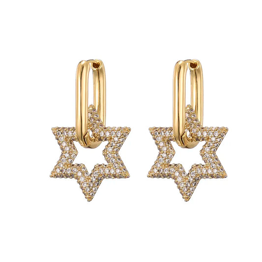 Star Crystal Hoops
