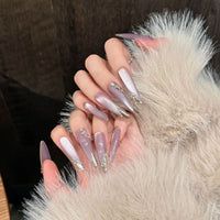 Stiletto Press-On Nail Set with Glittering Accents