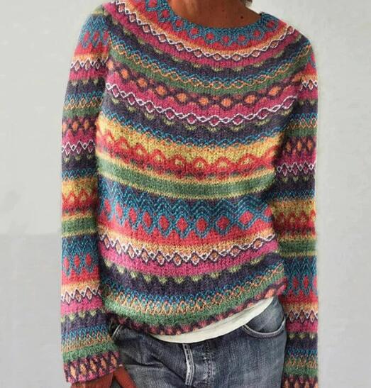 Stylish Knit Sweater with Round Neck