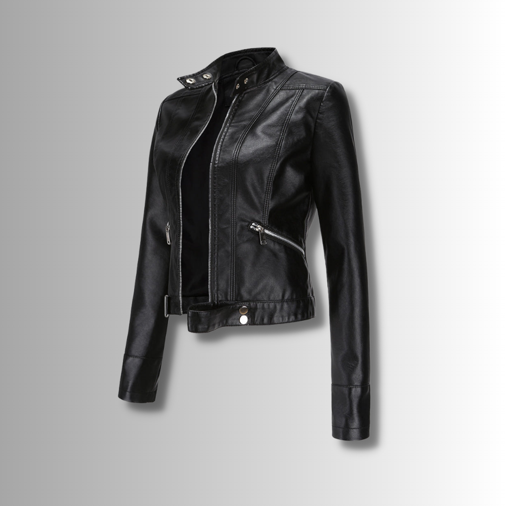 Stylish Women's Leather Jacket with Classic Design