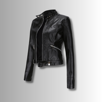 Stylish Women's Leather Jacket with Classic Design