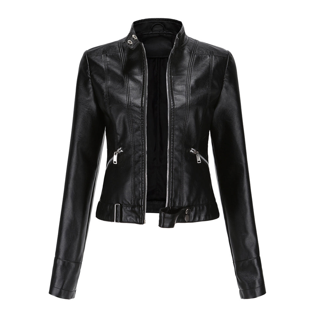 Stylish Women's Leather Jacket with Classic Design