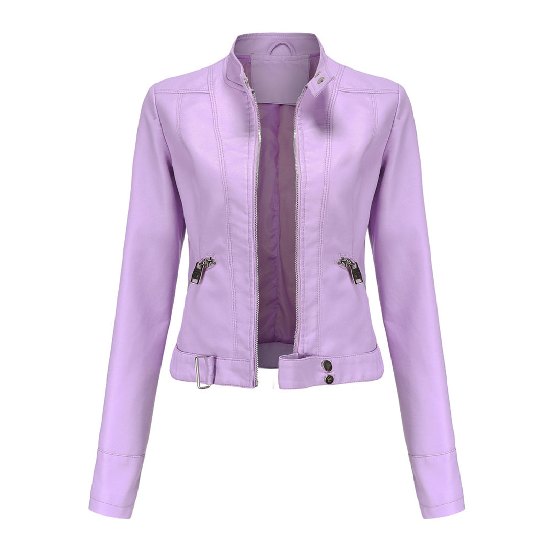 Stylish Women's Leather Jacket with Classic Design