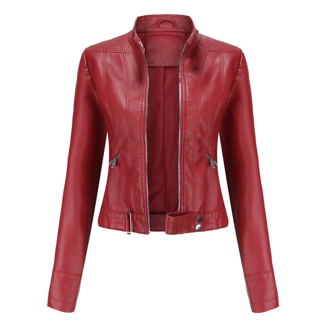 Stylish Women's Leather Jacket with Classic Design