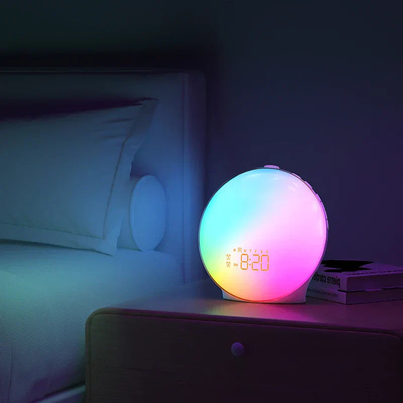 Sunrise Alarm Clock with FM Radio, Dual Alarm Clock, Night Light and 15 Color Options – Wake Up Light for Gentle Mornings