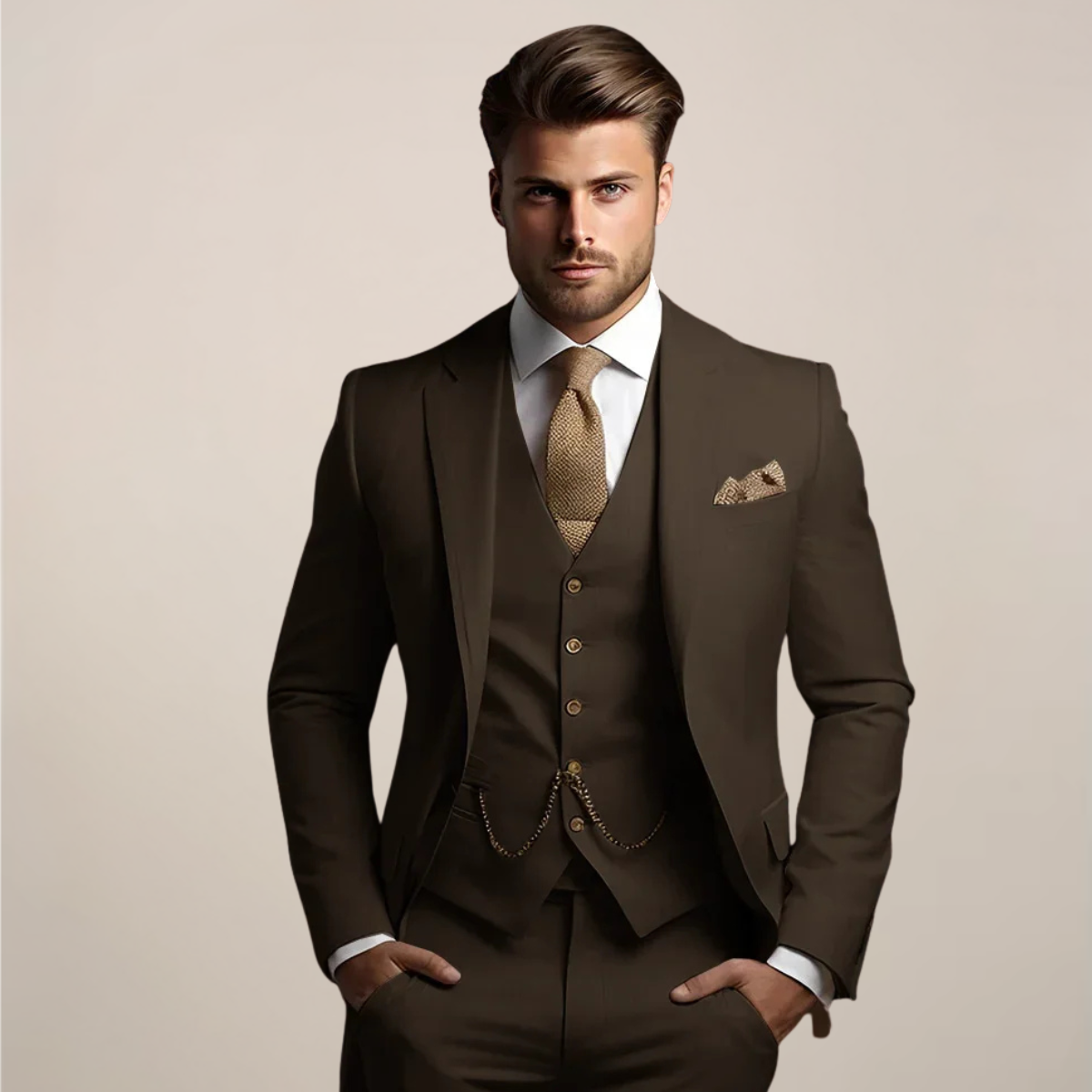 Three-Piece Slim Fit Suit - Yannick