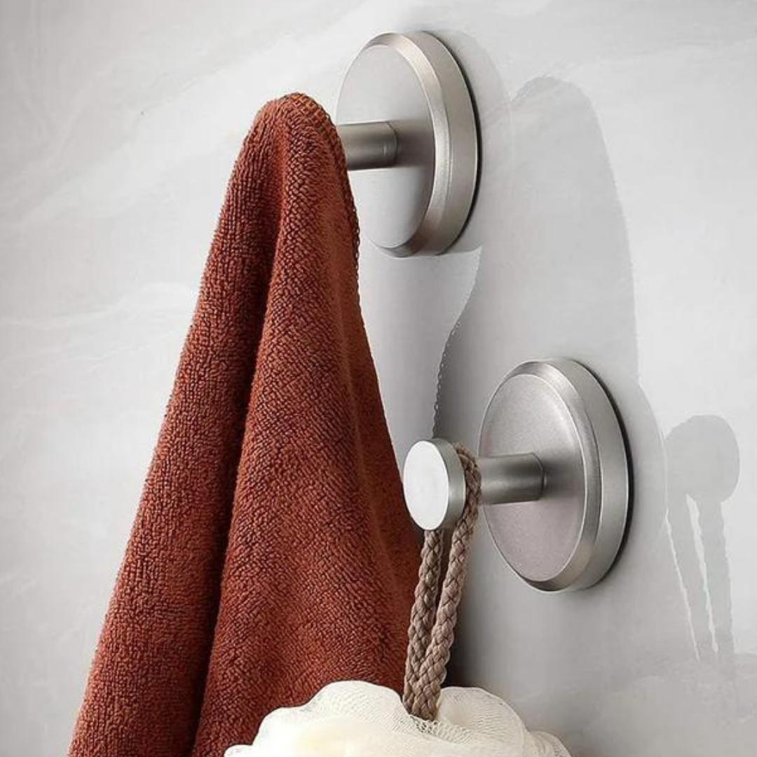 Twist-Lock Suction Hooks for Bathroom & Kitchen (2-Pack)