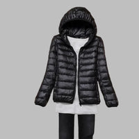 Ultra-Lightweight Packable Women's Hooded Down Jacket