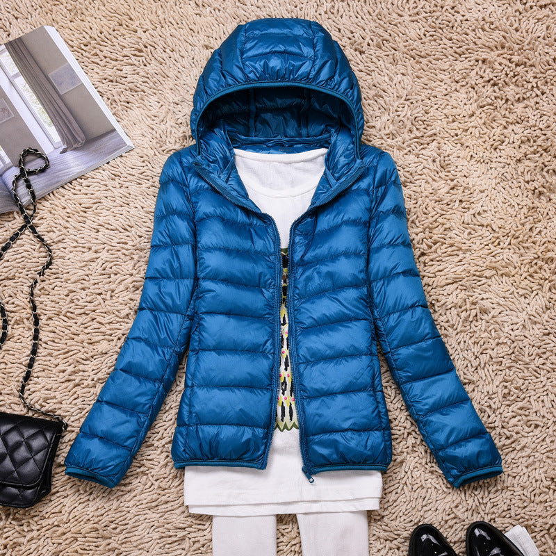 Ultra-Lightweight Packable Women's Hooded Down Jacket