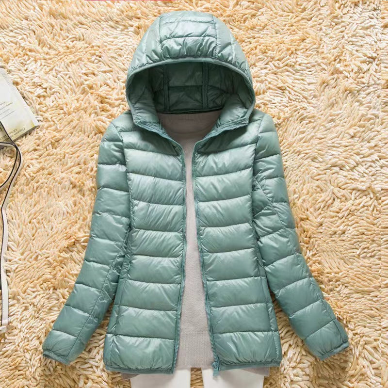 Ultra-Lightweight Packable Women's Hooded Down Jacket