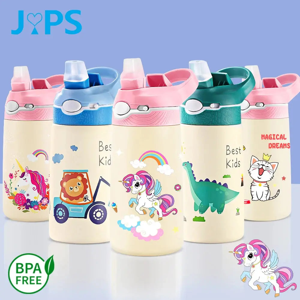Unicorn Insulated Water Bottle with Straw