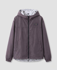 Unisex Lightweight Hooded Windbreaker with Printed Lining and Drawstring
