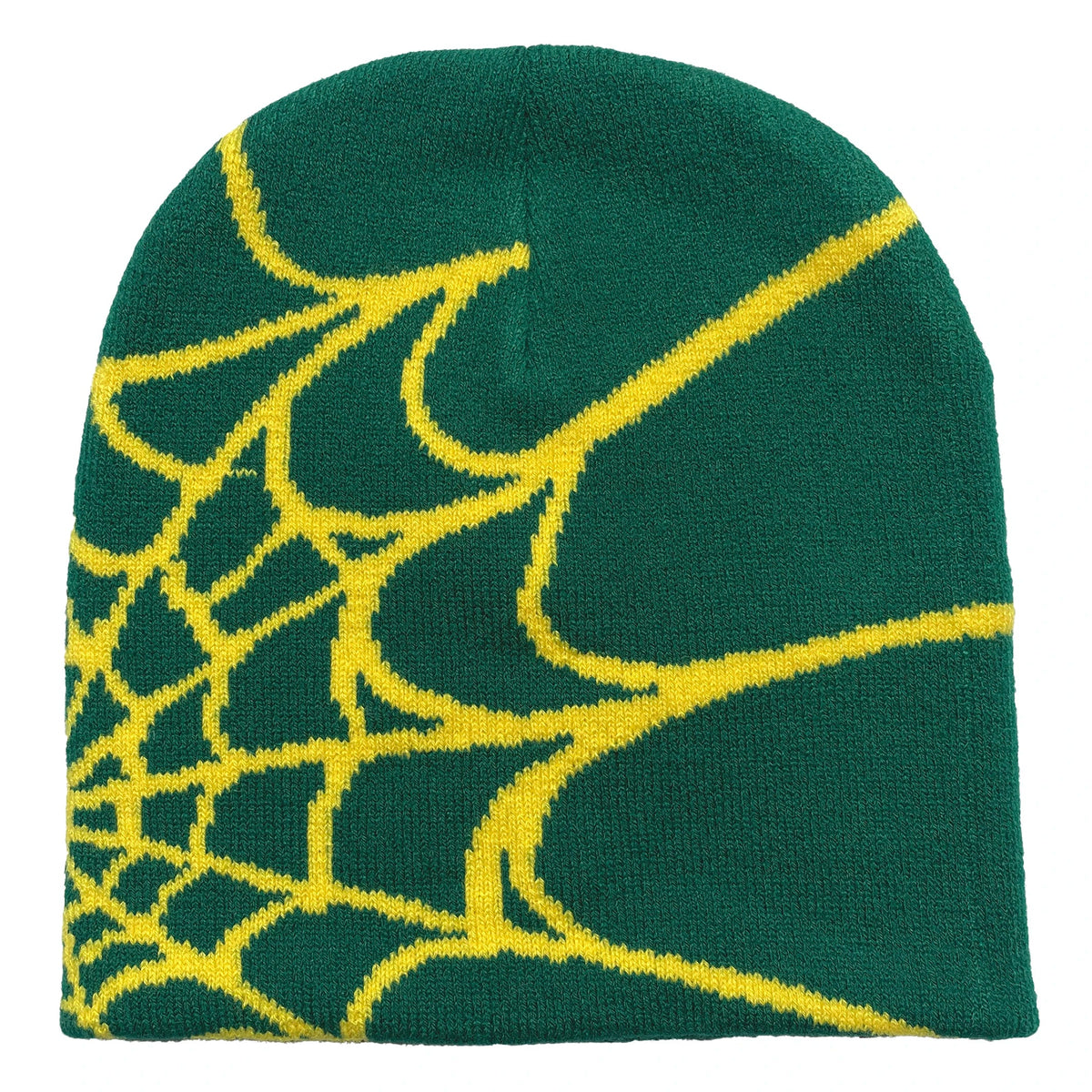 Unisex Spiderweb Print Knit Beanie Warm Outdoor Pullover Hat