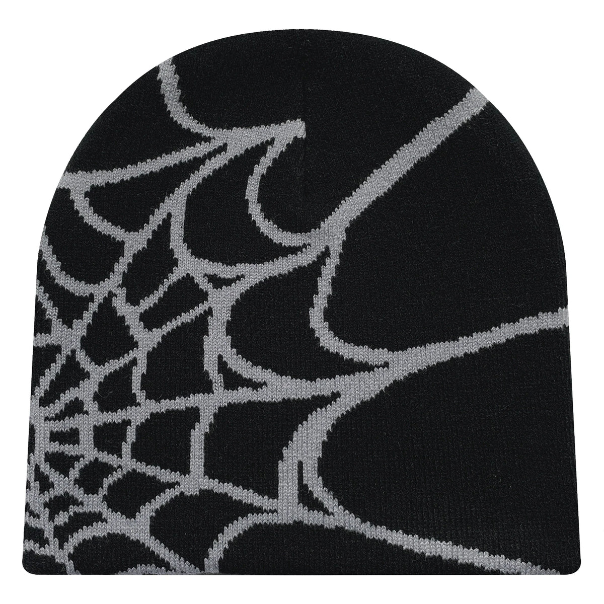 Unisex Spiderweb Print Knit Beanie Warm Outdoor Pullover Hat