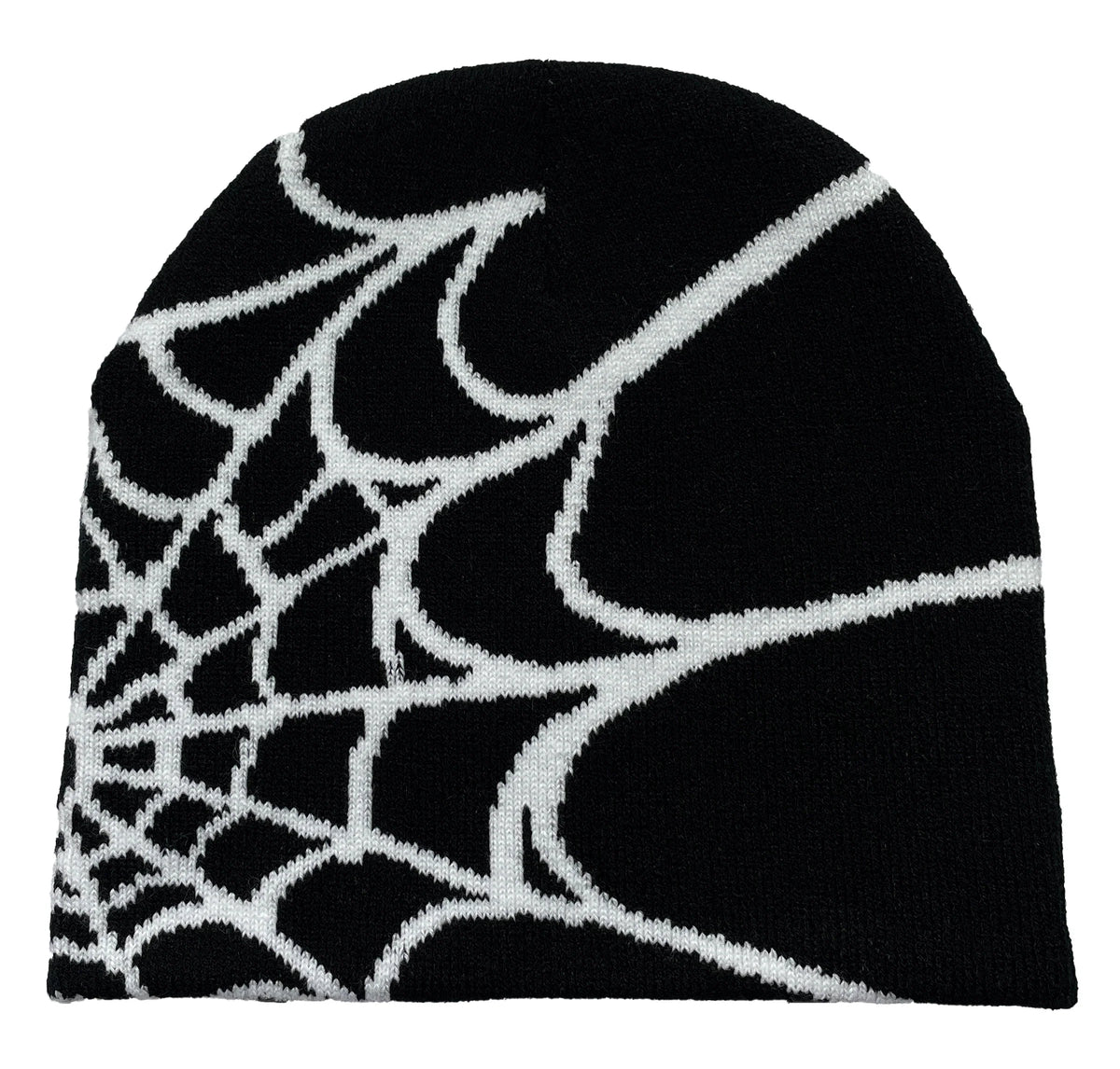 Unisex Spiderweb Print Knit Beanie Warm Outdoor Pullover Hat