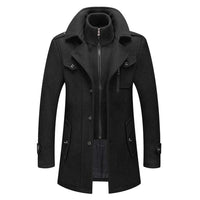 Elegant Wool Blend Overcoat for Men