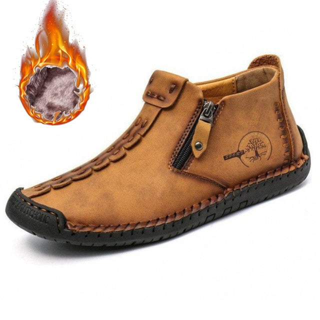 Vintage Hand-Stitched Ankle Boots for Men