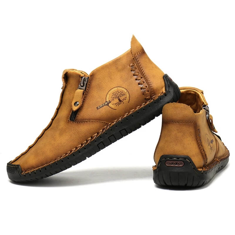 Vintage Hand-Stitched Ankle Boots for Men