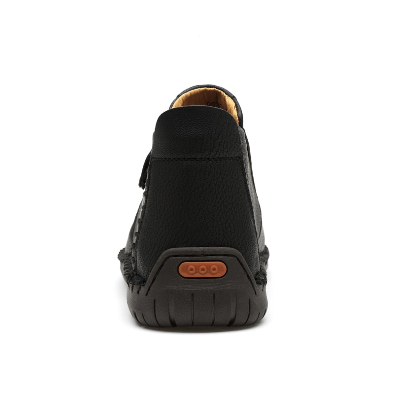 Vintage Hand-Stitched Ankle Boots for Men