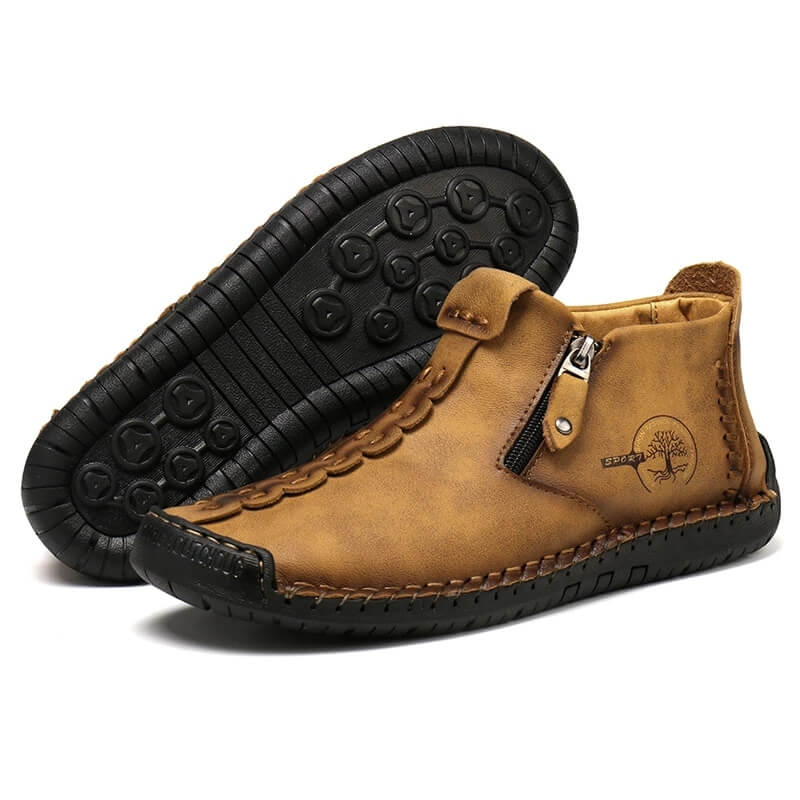 Vintage Hand-Stitched Ankle Boots for Men