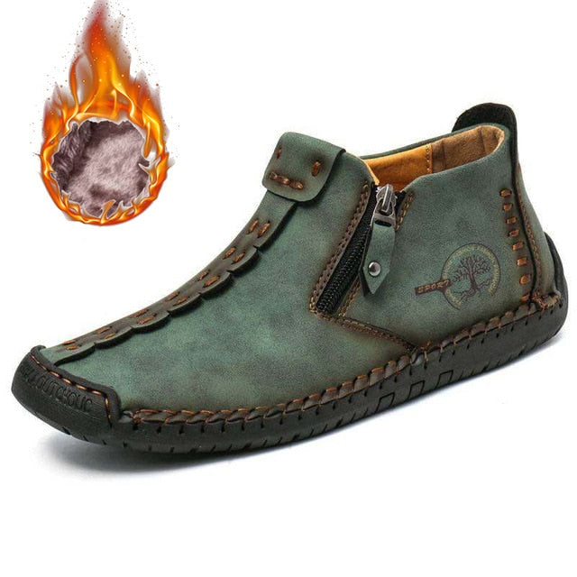 Vintage Hand-Stitched Ankle Boots for Men