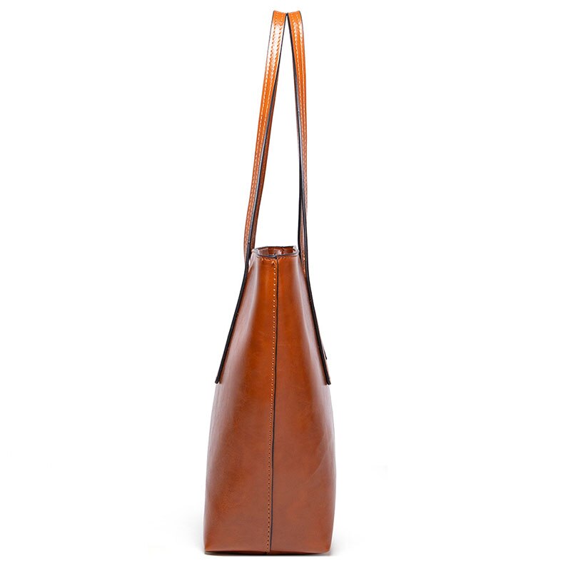 Vintage Leather Style Shopper Bag