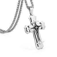 Vnox | Men's Stainless Steel Cross Pendant Necklace
