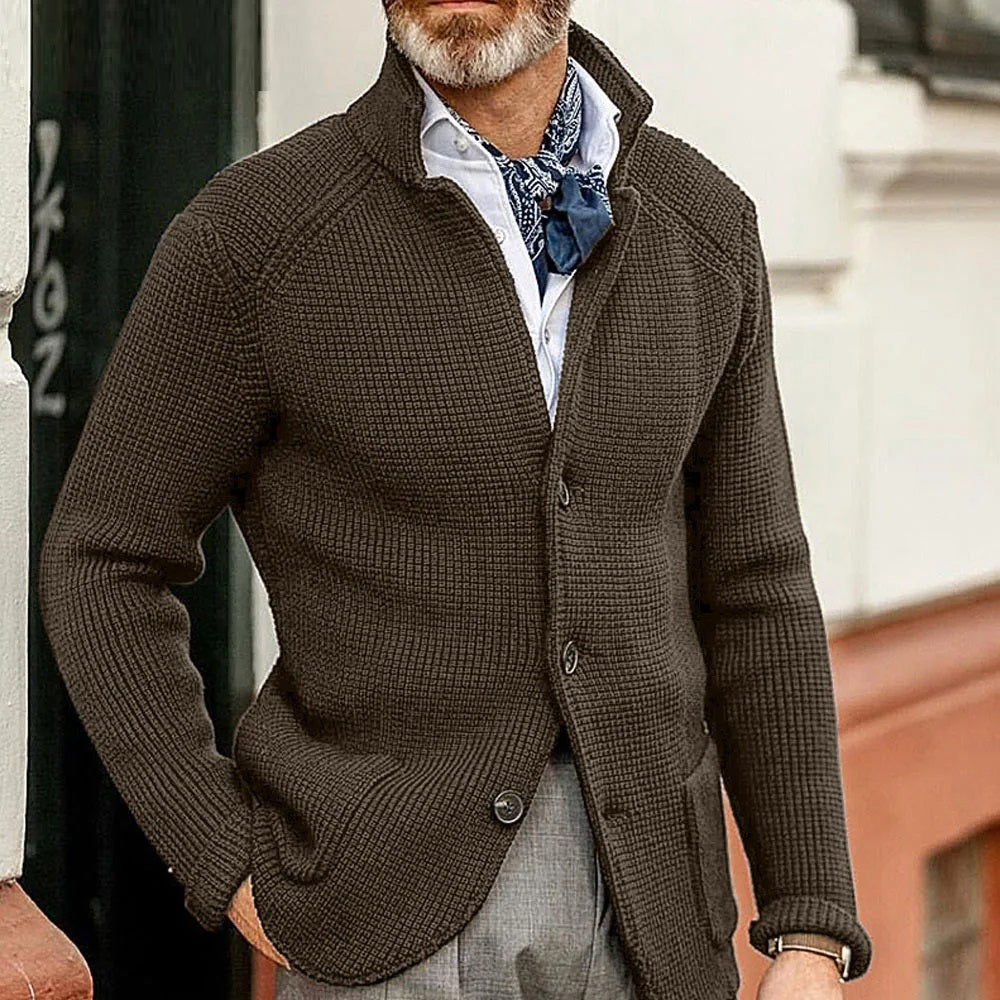 Warm Knitted Cardigan with Pockets