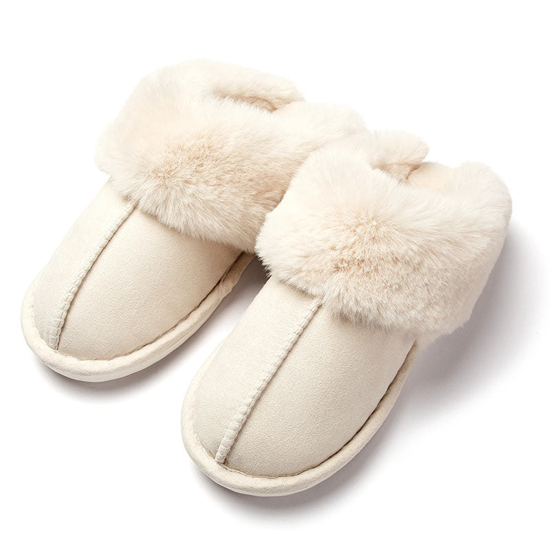 Warm-lined slippers with soft lining and non-slip sole