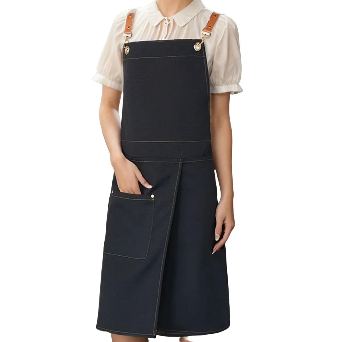 Waterproof Canvas Split-Leg Apron with Pockets