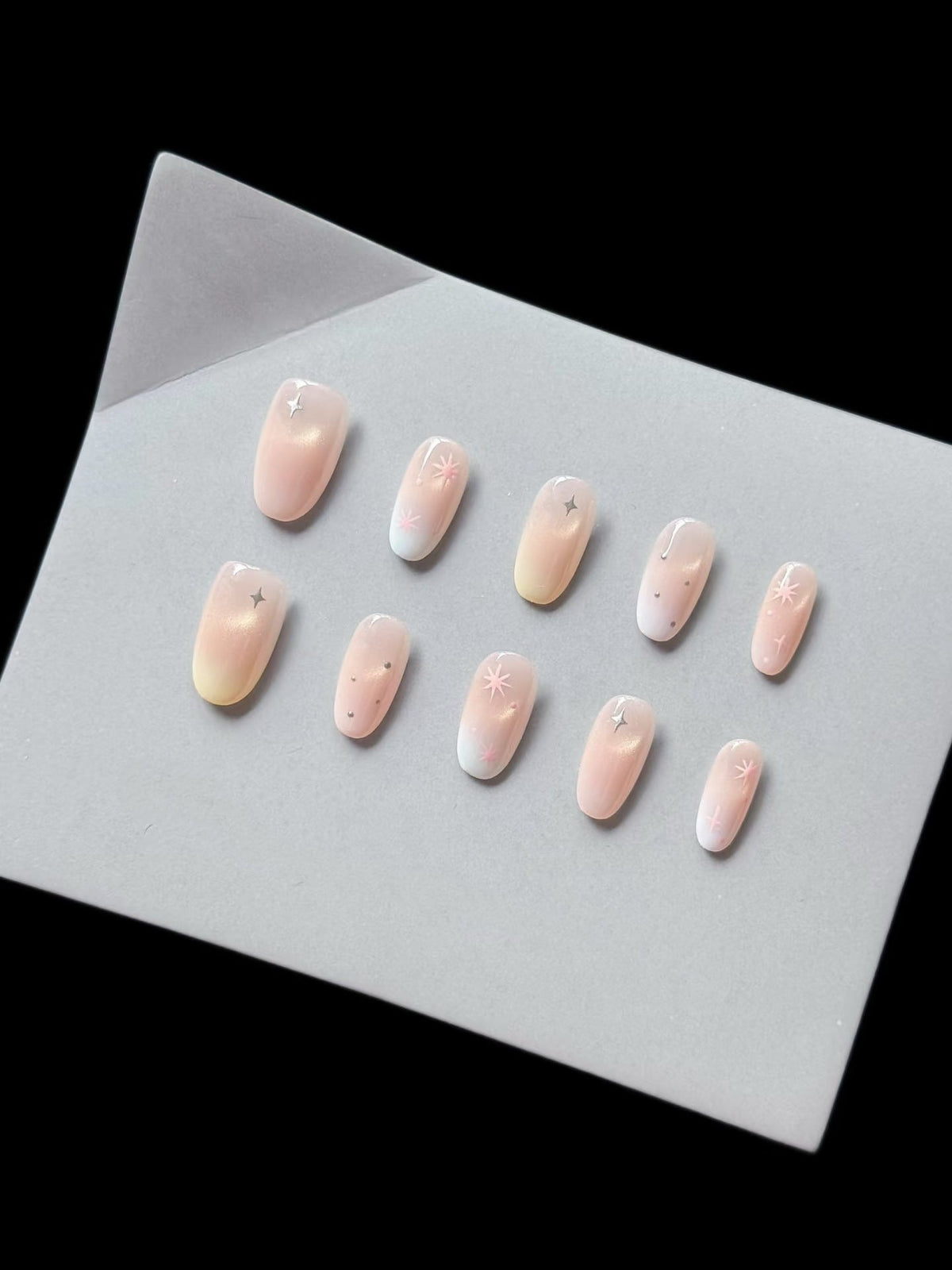Whimsical Starry Press-On Nail Art Set