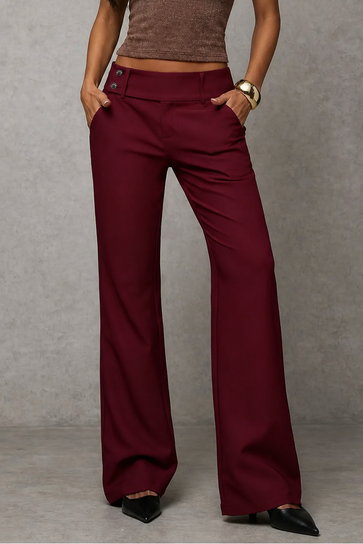 Wide-Leg High-Waisted Dress Trousers