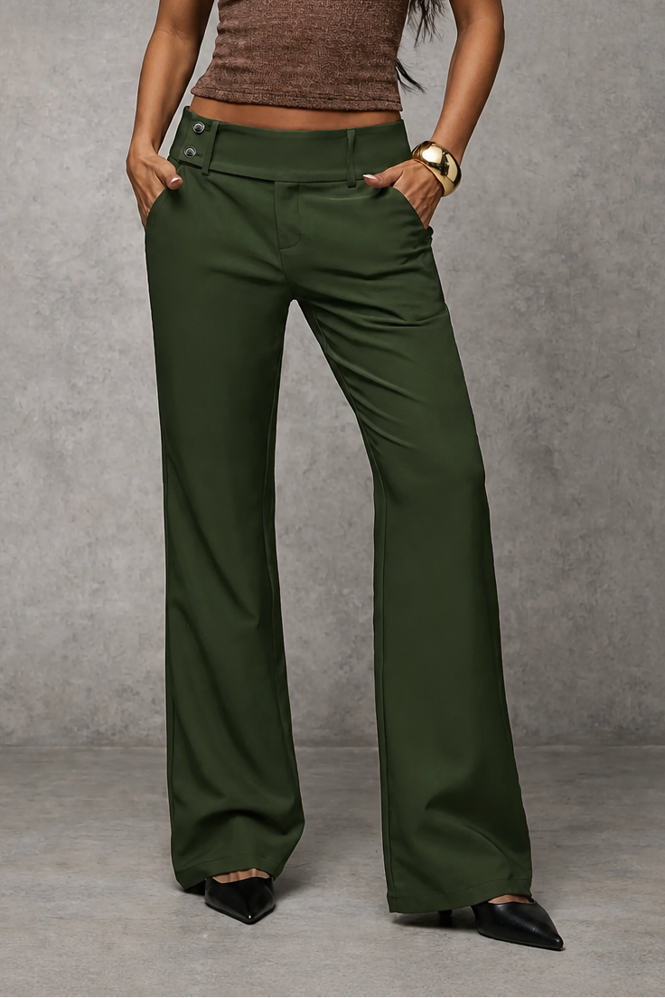 Wide-Leg High-Waisted Dress Trousers