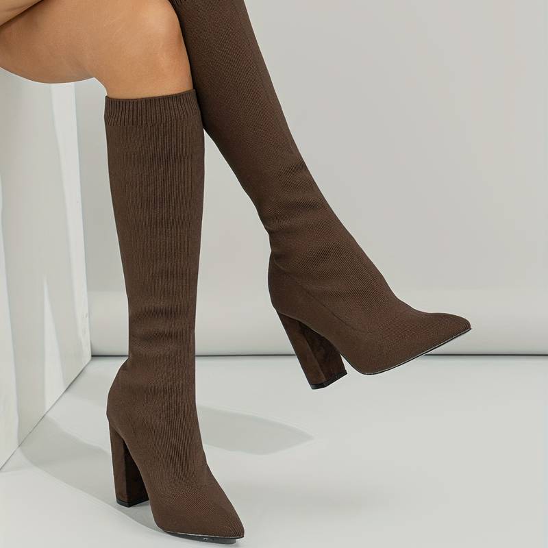 Women's Block Heel Sock Boots