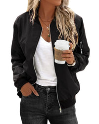 Women's Bomber Jacket – Classic Design, Long-Sleeve Comfort & Sleek Finish