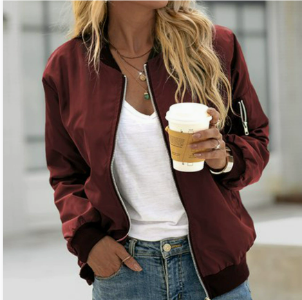 Women's Bomber Jacket – Classic Design, Long-Sleeve Comfort & Sleek Finish