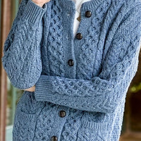 Women's Cable-Knit Button-Front Relaxed Cardigan Sweater